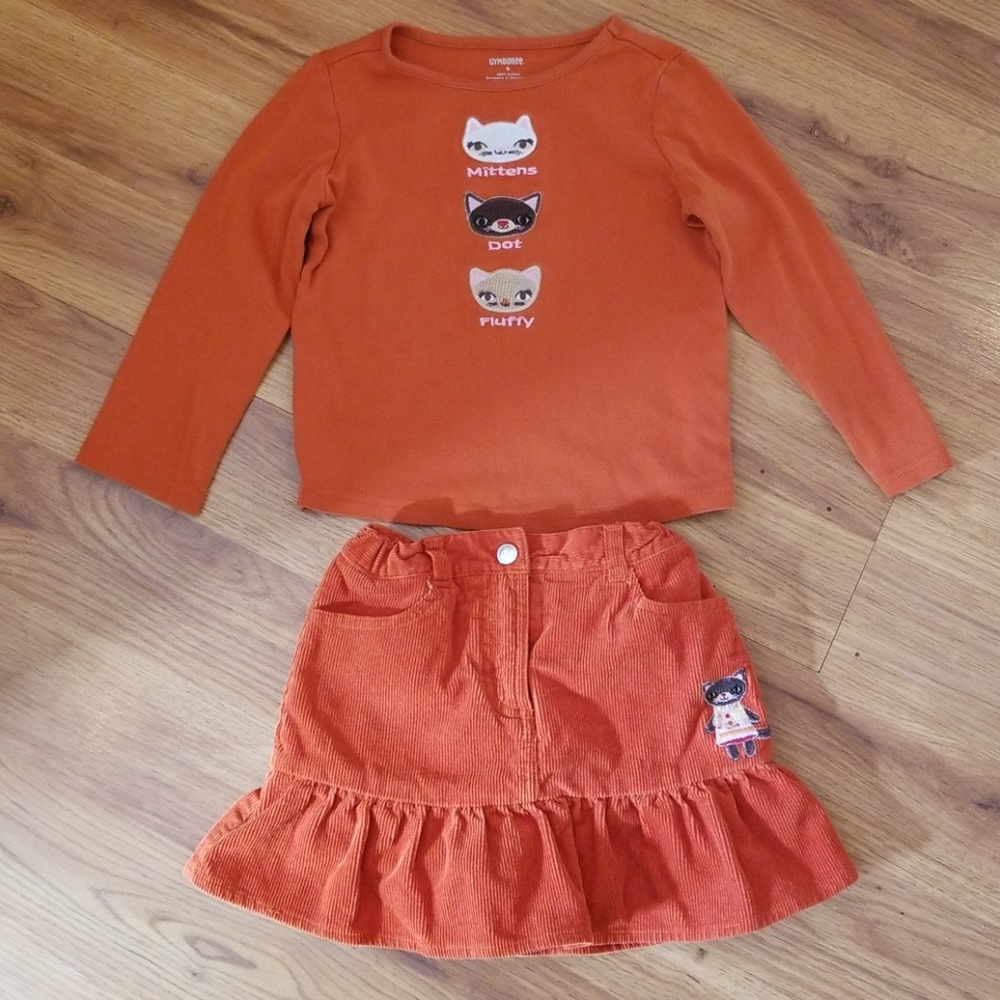 Gymboree corduroy skirt with matching top